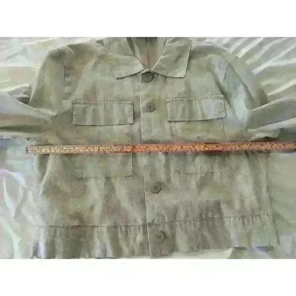 Catherine Malandrino Linen Blend Jacket Size S Khaki Lined - Picture 7 of 8